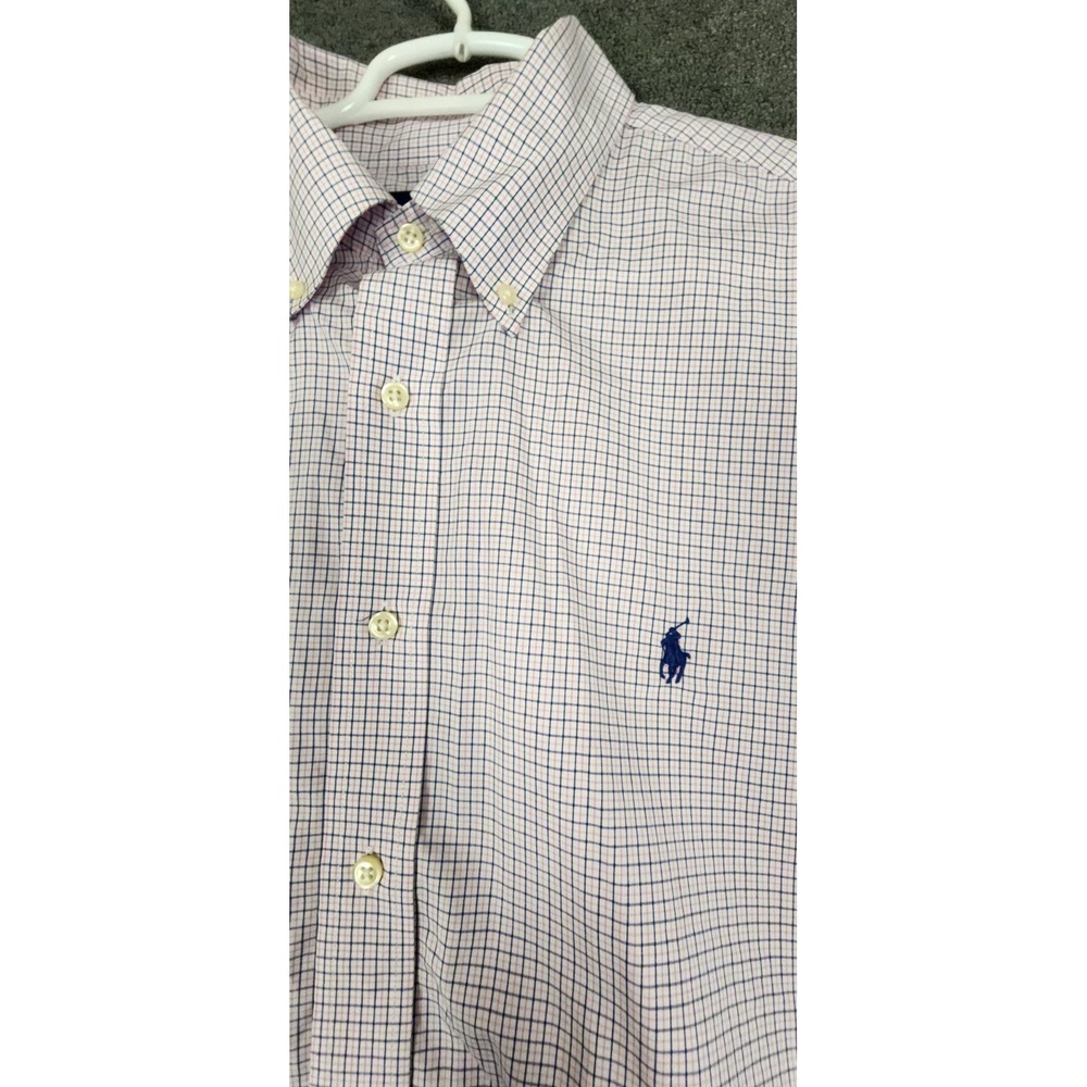 Ralph Lauren Men's Dress Shirt 18 34/35 XXL Pink Blue Check Long Sleeve Button - Picture 2 of 10